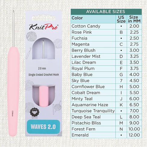 Knitpro Waves 2.0 خطافات الكروشيه أحادية الطرف | 12mm in Saudi Arabia