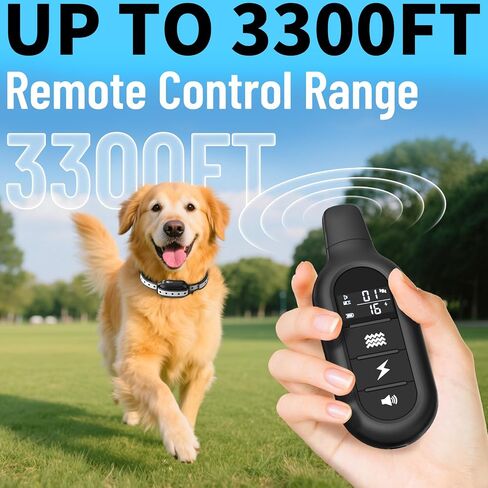 Shock Collar for Dogs 3300FT Dog Training Collar with Remote IPX7 Waterproof with 3 Training Modes, Adjustable Dog Collar for Small Medium Large Dogs in Saudi Arabia