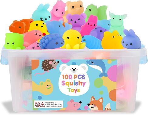 100 Pcs Party Favors & Squishy Toys Bulk for Kids 4-12, Fidget Toys Sensory Stress Relief Toys for Classroom Prizes, Christmas Stocking Stuffers, Birthday Goodie Bags & Teacher Supplies in Saudi Arabia