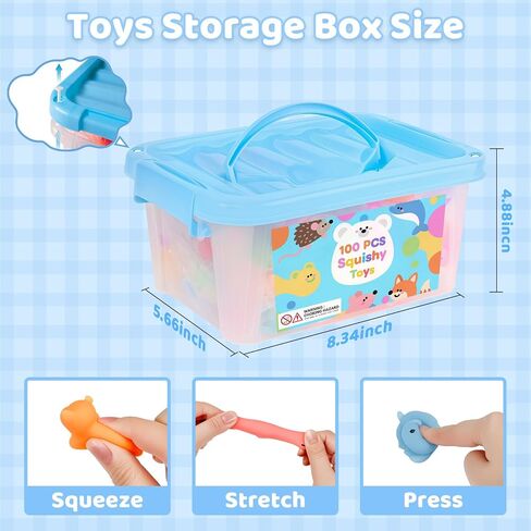 100 Pcs Party Favors & Squishy Toys Bulk for Kids 4-12, Fidget Toys Sensory Stress Relief Toys for Classroom Prizes, Christmas Stocking Stuffers, Birthday Goodie Bags & Teacher Supplies in Saudi Arabia