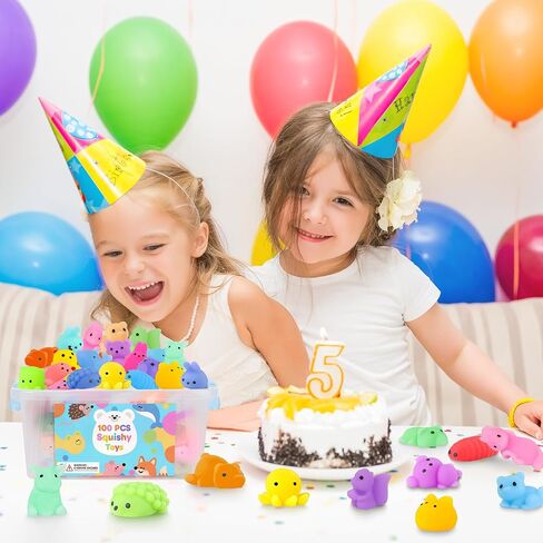 100 Pcs Party Favors & Squishy Toys Bulk for Kids 4-12, Fidget Toys Sensory Stress Relief Toys for Classroom Prizes, Christmas Stocking Stuffers, Birthday Goodie Bags & Teacher Supplies in Saudi Arabia