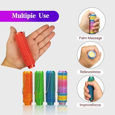 Button Click, Spinners, Pain Stim Fidget Toy, 3-in-1 Design of Little Ouchies Fidget, Mini Fidget Toy for Adults, Spiky Grippie Stim Keychain for Anxiety Relief in Saudi Arabia