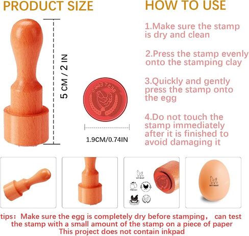 AHANDMAKER 5 Styles Hen Wheaten Egg Patterns Wooden Rubber Stamp 2/3 Inch Small Mini Stamp Round for Scrapbooking Card Making Crafting Home Farm Supplies in Saudi Arabia