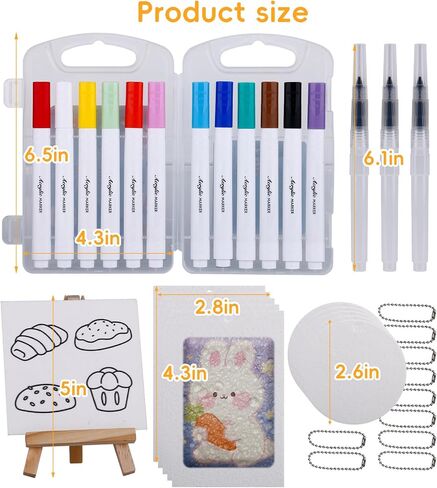 Magic Puffy Paint, 38Pcs Magic Foam Texture Painting Kit, 3D Drawing Magics Canvas Sponge, DIY Bubble Drawing Art Supplies Kit with 12 Foam Paint Paper and 12 Markers for Painting, Art, Craft in Saudi Arabia