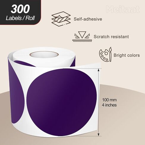 ملصقات دائرة زرقاء 4 بوصة لفة 300 PCS فينيل الأرضية خط النقطات ذاتية ملصقات ترميز الألوان الدائرية ذاتية الإزالة القابلة للكتابة للماء لفصول الدراسية مستودع العمل مكتب العمل in Saudi Arabia