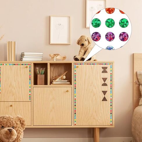 7040Pcs Color Coding Labels Round Small Stickers 1/4" Shiny Circle Sparkle Dot Stickers Laser Glitter Mini Round Dot Sticker 40 Sheets 16 Colors Style Coding Label Sticker for Office Home Art DIY in Saudi Arabia
