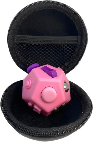 Mini Fidget Toys Cube 12 Sides Declession Declession Cube مكافحة القلق وإجهاد الإغاثة تحسين التركيز على لعبة تململ فريدة من نوعها للأطفال والكبار (Pink F1) in Saudi Arabia