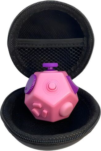 Mini Fidget Toys Cube 12 Sides Declession Declession Cube مكافحة القلق وإجهاد الإغاثة تحسين التركيز على لعبة تململ فريدة من نوعها للأطفال والكبار (Pink F1) in Saudi Arabia