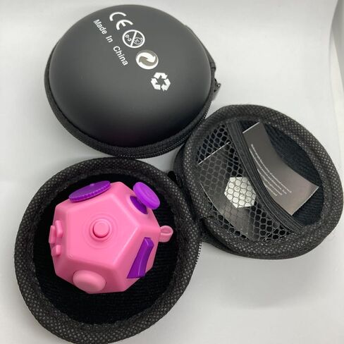 Mini Fidget Toys Cube 12 Sides Declession Declession Cube مكافحة القلق وإجهاد الإغاثة تحسين التركيز على لعبة تململ فريدة من نوعها للأطفال والكبار (Pink F1) in Saudi Arabia