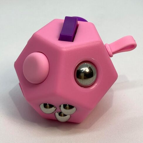 Mini Fidget Toys Cube 12 Sides Declession Declession Cube مكافحة القلق وإجهاد الإغاثة تحسين التركيز على لعبة تململ فريدة من نوعها للأطفال والكبار (Pink F1) in Saudi Arabia