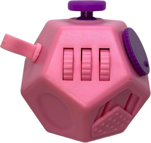 Mini Fidget Toys Cube 12 Sides Declession Declession Cube مكافحة القلق وإجهاد الإغاثة تحسين التركيز على لعبة تململ فريدة من نوعها للأطفال والكبار (Pink F1) in Saudi Arabia