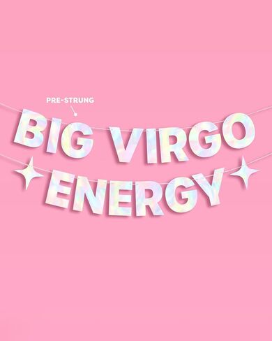 xo, Fetti Big Virgo Energy Birthday Party Iridescent Foil Banner - 5 Ft. | Zodiac Virgo, Horoscope, Astrology Bday Party Decorations Gift in Saudi Arabia