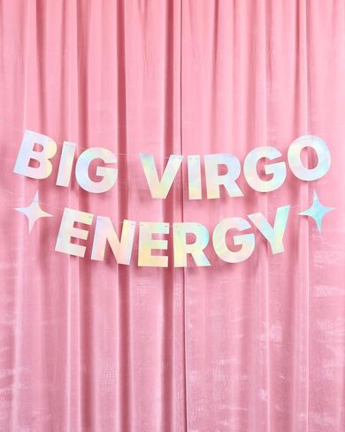 xo, Fetti Big Virgo Energy Birthday Party Iridescent Foil Banner - 5 Ft. | Zodiac Virgo, Horoscope, Astrology Bday Party Decorations Gift in Saudi Arabia