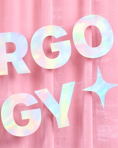 xo, Fetti Big Virgo Energy Birthday Party Iridescent Foil Banner - 5 Ft. | Zodiac Virgo, Horoscope, Astrology Bday Party Decorations Gift in Saudi Arabia