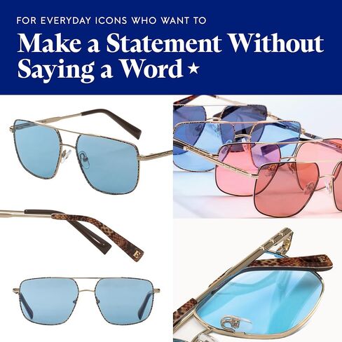 نظارات شمسية Elton John Eyewear Hollywood للجنسين مستقطبة 100% حماية من الأشعة فوق البنفسجية وأسيتات السماء اللامعة ومربع معدني مكتنز in Kuwait