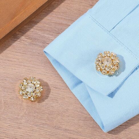 أغطية زر 5 أجهزة كمبيوتر ، أغطية زر للنساء بلوزات راينستون تغطية قابلة للفصل مقطع أزرار لا توجد أزرار زخرفية للباس الملابس صياغة زينة ذهبية in Kuwait