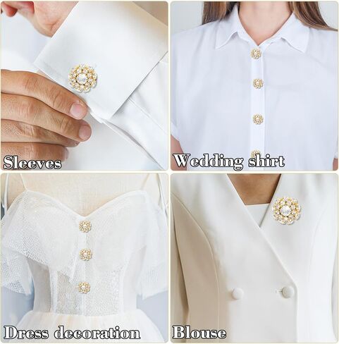 أغطية زر 5 أجهزة كمبيوتر ، أغطية زر للنساء بلوزات راينستون تغطية قابلة للفصل مقطع أزرار لا توجد أزرار زخرفية للباس الملابس صياغة زينة ذهبية in Kuwait