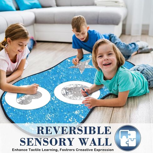 جدار حسي ، لوحة جدار الحسية للترتر عكسها ، حصيرة Graffiti Glitter Sensory مع الإستنسل الشكل والحالة ، هدايا عيد ميلاد العطلة للأطفال ، هدايا أمي أبي لابنته الابن in Kuwait