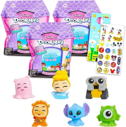مجموعة أعمى ديزني الأكياس الأكياس - حزمة مع 3 Squish'alots Mini Tigures Series 1 للأطفال ، والبالغين بالإضافة إلى الملصقات | عازل ديزني Squish'alots شخصيات صغيرة in Saudi Arabia