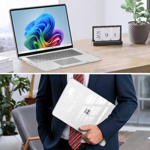 Fintie Case لـ 15 بوصة Microsoft Surface Laptop 7 (2024 إطلاق) الطراز: 2037 - Slip Snap على غطاء القشرة الصلبة (بلوستال أسود) in Kuwait