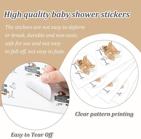 100Pcs Gender Reveal Paper Sticker Baby Clothes Decal Team Boy or Girl Self-Adhesive Sticker for Baby Shower Card Party Supplies, 2 in in Saudi Arabia