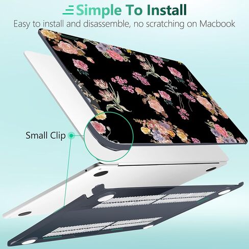 for M4 MacBook Air 15 inch Case 2025 2024 2023 Released A3241 A3114 M3 A2941 M2, Hard Shell Laptop Case with Keyboard Cover & Trackpad Film & 2 OTG Adapters, Daisy Flowers in Kuwait