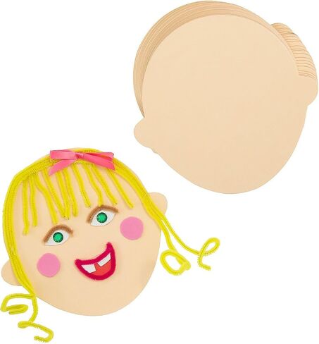 Fun Express Light Skin Tone Foam Face Shape Cutouts - 24 Pc in Saudi Arabia