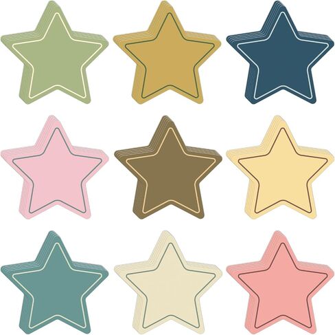 45 Pcs Boho Star Cutouts Stars Assorted Colors Cutouts Paper Boho Classroom Bulletin Board Decoration Teachers Kids DIY Craft Projects School Wall Décor in Saudi Arabia