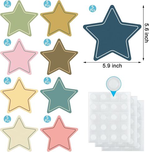 45 Pcs Boho Star Cutouts Stars Assorted Colors Cutouts Paper Boho Classroom Bulletin Board Decoration Teachers Kids DIY Craft Projects School Wall Décor in Saudi Arabia