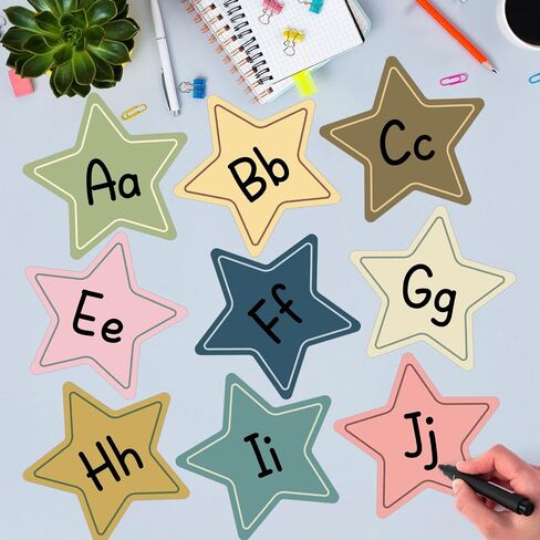 45 Pcs Boho Star Cutouts Stars Assorted Colors Cutouts Paper Boho Classroom Bulletin Board Decoration Teachers Kids DIY Craft Projects School Wall Décor in Saudi Arabia