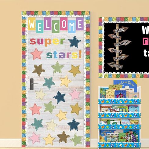 45 Pcs Boho Star Cutouts Stars Assorted Colors Cutouts Paper Boho Classroom Bulletin Board Decoration Teachers Kids DIY Craft Projects School Wall Décor in Saudi Arabia