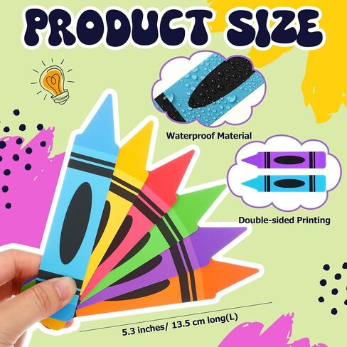 Eersida 48 Pcs Crayons Theme Bookmarks for Classroom Supplies, Bookmarks for Kids, Back to School Gift, 6 Colors in Saudi Arabia