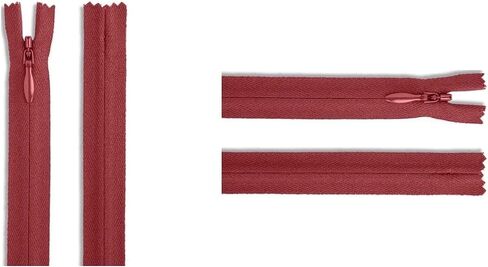 غير مرئي (إخفاء) ykk sthippers - مثالية للملابس والحرف اليدوية ومشاريع الخياطة - اللون: Cameo Red #520 اختر طولك - المصنوع في الولايات المتحدة (3 سستة لكل عبوة) (18 بوصة) in Saudi Arabia