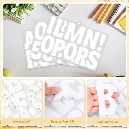20 ورقة نشرات لوحة رسائل 250 PCS ملصقات الحروف الحرفية الكبيرة ملصقات رقم الأبجدية فينيل عصا ذاتية اللصق على رسائل لألواح الملصقات صناديق البريد ديكور المنزل الحرف (أسود ، 3 بوصات) in Kuwait