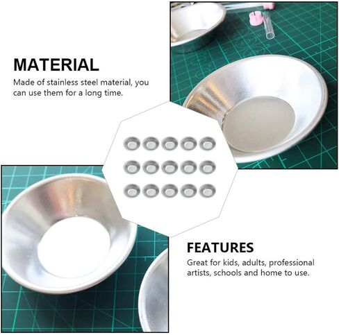 Uonlytech Stainless Steel Painting Palette Tray for Artists – 15PCS Sturdy Mixing Tray Corrosion-Resistant Metal Paint Mixer for Home and School Use in Saudi Arabia