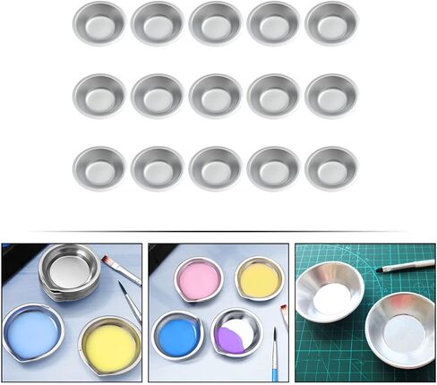 Uonlytech Stainless Steel Painting Palette Tray for Artists – 15PCS Sturdy Mixing Tray Corrosion-Resistant Metal Paint Mixer for Home and School Use in Saudi Arabia