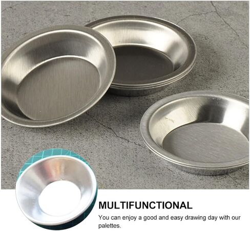 Uonlytech Stainless Steel Painting Palette Tray for Artists – 15PCS Sturdy Mixing Tray Corrosion-Resistant Metal Paint Mixer for Home and School Use in Saudi Arabia