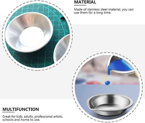Uonlytech Stainless Steel Painting Palette Tray for Artists – 15PCS Sturdy Mixing Tray Corrosion-Resistant Metal Paint Mixer for Home and School Use in Saudi Arabia