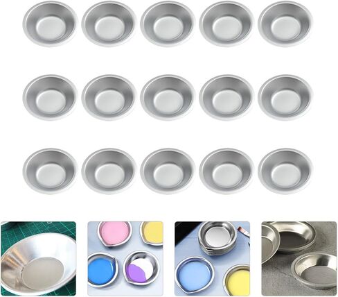 Uonlytech Stainless Steel Painting Palette Tray for Artists – 15PCS Sturdy Mixing Tray Corrosion-Resistant Metal Paint Mixer for Home and School Use in Saudi Arabia