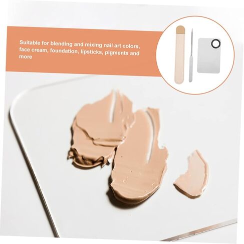 2Sets Color Mixing Palette with Stainless Steel Spatula and Leather Case for Makeup Nail Art Easy to Clean Portable Beauty Tools for Customizing Foundation Blush in Saudi Arabia
