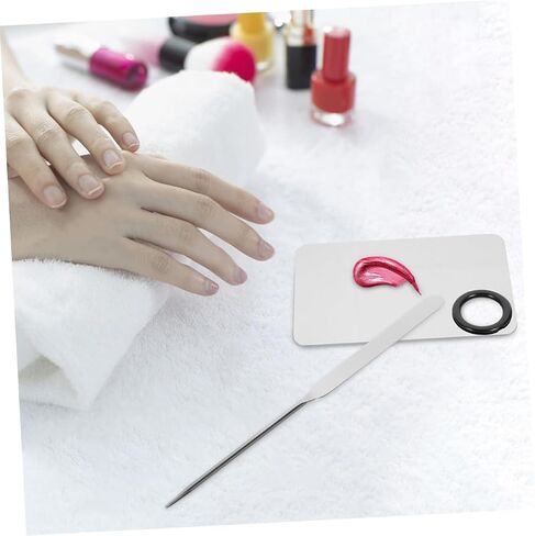 2Sets Color Mixing Palette with Stainless Steel Spatula and Leather Case for Makeup Nail Art Easy to Clean Portable Beauty Tools for Customizing Foundation Blush in Saudi Arabia