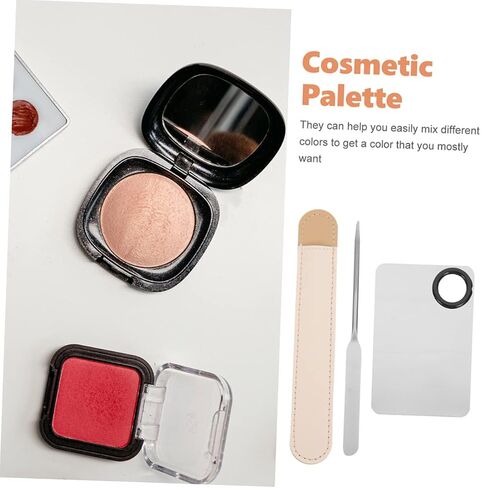 2Sets Color Mixing Palette with Stainless Steel Spatula and Leather Case for Makeup Nail Art Easy to Clean Portable Beauty Tools for Customizing Foundation Blush in Saudi Arabia