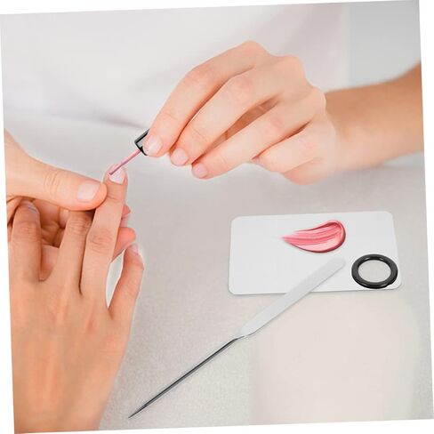 2Sets Color Mixing Palette with Stainless Steel Spatula and Leather Case for Makeup Nail Art Easy to Clean Portable Beauty Tools for Customizing Foundation Blush in Saudi Arabia