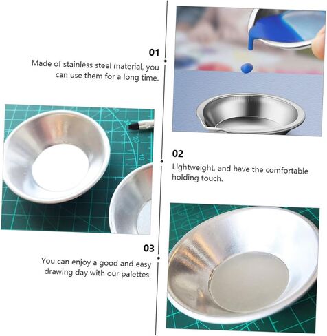 Gadpiparty Stainless Steel Mixing Palette for Artists 15-Piece Watercolor Paint Tray Set Corrosion Resistant for Painting and Mixing Pigments for Hobbyists and Professionals in Saudi Arabia
