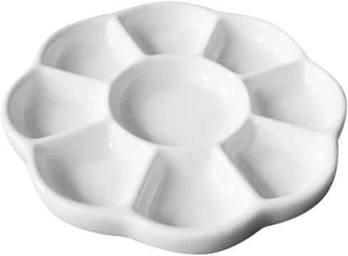 jojofuny Ceramic Color Mixing Plate Compartment Pigment Tray for Watercolor Ink and Calligraphy Supplies Lightweight and Portable Art Dish for Artists Students and DIY in Saudi Arabia