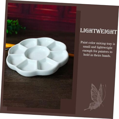jojofuny Ceramic Color Mixing Plate Compartment Pigment Tray for Watercolor Ink and Calligraphy Supplies Lightweight and Portable Art Dish for Artists Students and DIY in Saudi Arabia