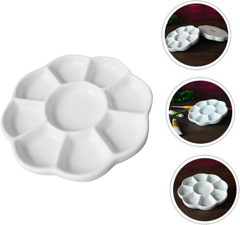 jojofuny Ceramic Color Mixing Plate Compartment Pigment Tray for Watercolor Ink and Calligraphy Supplies Lightweight and Portable Art Dish for Artists Students and DIY in Saudi Arabia