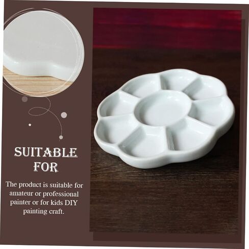 jojofuny Ceramic Color Mixing Plate Compartment Pigment Tray for Watercolor Ink and Calligraphy Supplies Lightweight and Portable Art Dish for Artists Students and DIY in Saudi Arabia