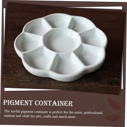 jojofuny Ceramic Color Mixing Plate Compartment Pigment Tray for Watercolor Ink and Calligraphy Supplies Lightweight and Portable Art Dish for Artists Students and DIY in Saudi Arabia