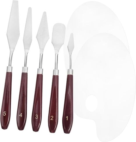 Uonlytech 1SET OVAL PAPMMENT PLATE RAIDES BASMAND مع كاشطات لخلط وتنظيف أداة فنية خفيفة ودائمة in Saudi Arabia